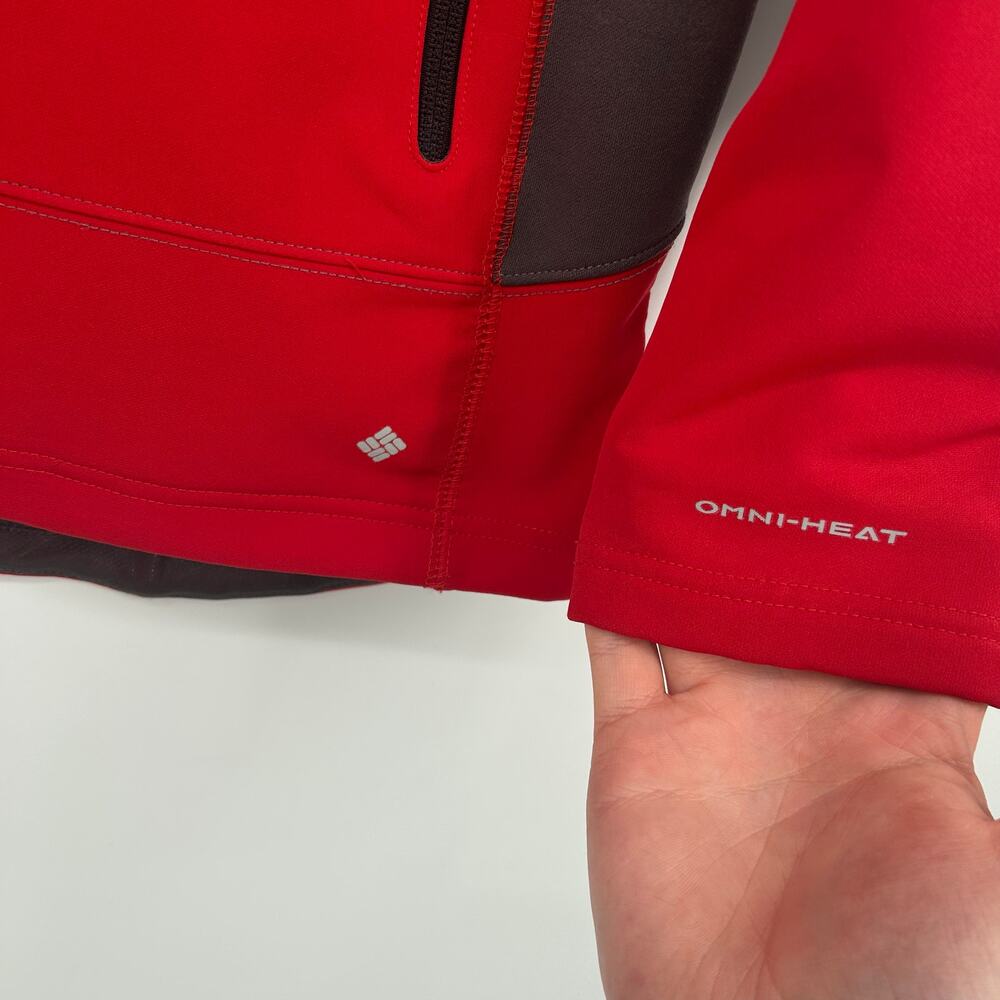 Men's Red Grey Columbia Titanium Omni-Heat Softshell Full Zip Jacket Size Small - Picture 5 of 9